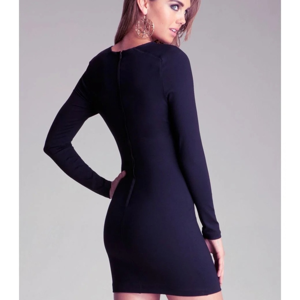Bebe Long Sleeve Bandage Dress